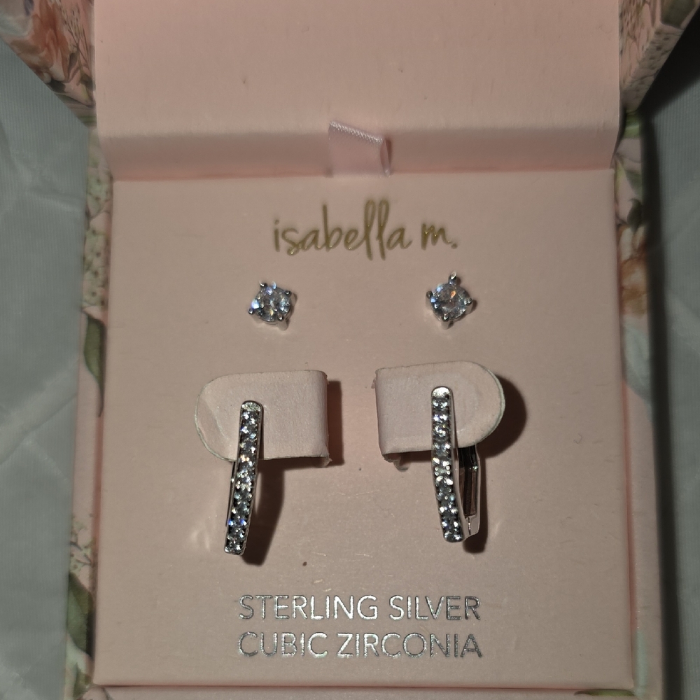 Isabella M Silver Cubic Zirconia Earrings
